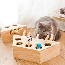 Wooden Cat Hit Reflex Toy