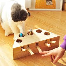 Wooden Cat Hit Reflex Toy