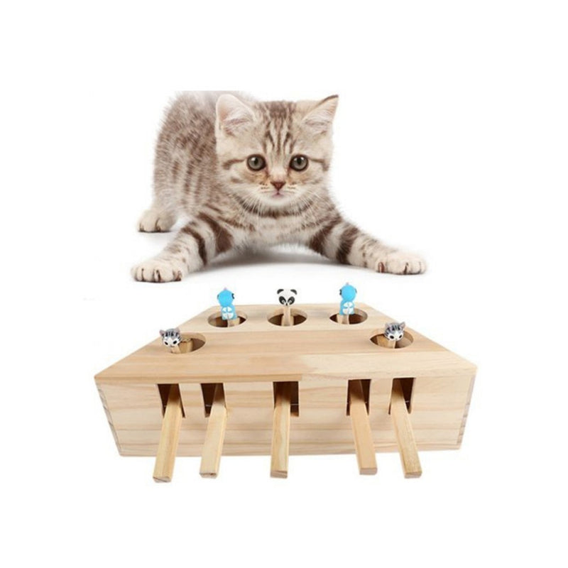 Wooden Cat Hit Reflex Toy