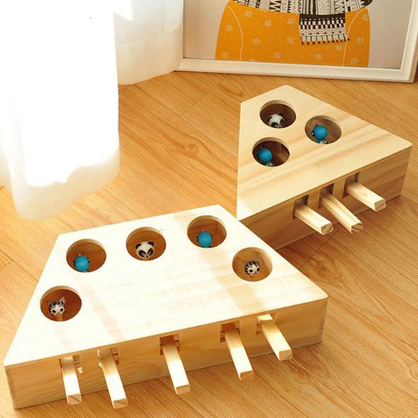 Wooden Cat Hit Reflex Toy