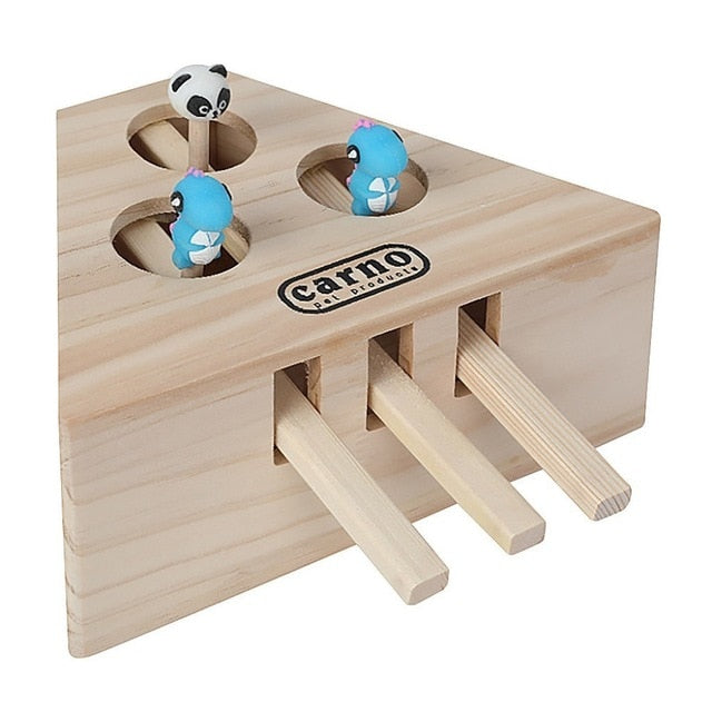 Wooden Cat Hit Reflex Toy