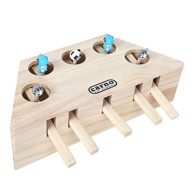 Wooden Cat Hit Reflex Toy