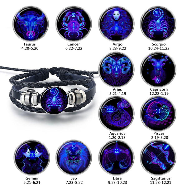 12 Constellation Zodiac Sign Bracelets