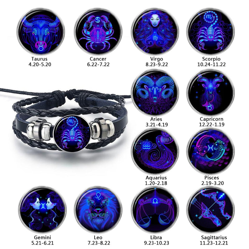 12 Constellation Zodiac Sign Bracelets